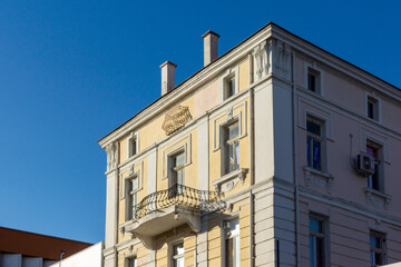 Fototapeta na wymiar Typical Building and streets in City of Haskovo, Bulgaria