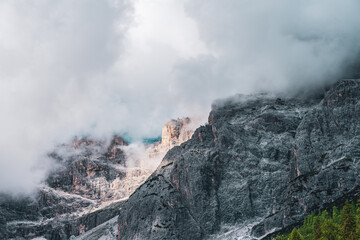 Storm clouds over Dolomites, Italy.