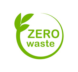 Zero waste logo. Eco icon. Recycling badge. Vector illustration.