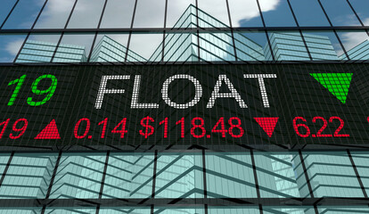 Float Outstanding Company Shares Stock Market Prices Buy Sell 3d Illustration