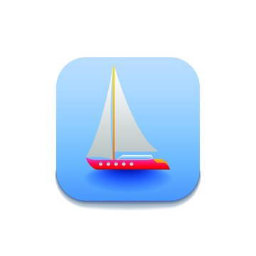 Abstract Boat Ship Ocean Water Icon Vector Design Style