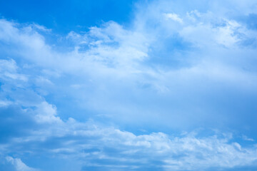 Beautiful blue sky with cirrus clouds.Clouds float across the sky.