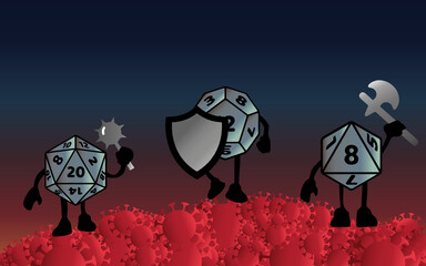 Dice role-playing games, defeating the coronavirus