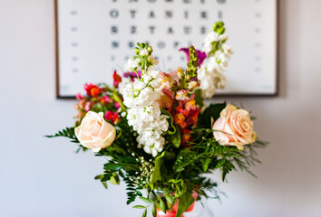 Brides flower bouquet. Wedding flowers bridal bouquet closeup decoration. bouquet for mother's day or women's day. Interior design