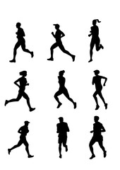 Athletics Summer Olympic Games silhouettes of running athletes