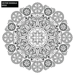 Mandala, Vector Mandala, floral mandala, flower mandala, oriental mandala, coloring mandala, book page mandala, outline mandala