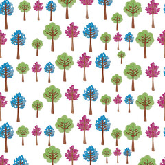 Hand painted watercolor trees illustrations set