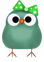 Watercolor hand painted birds illustration