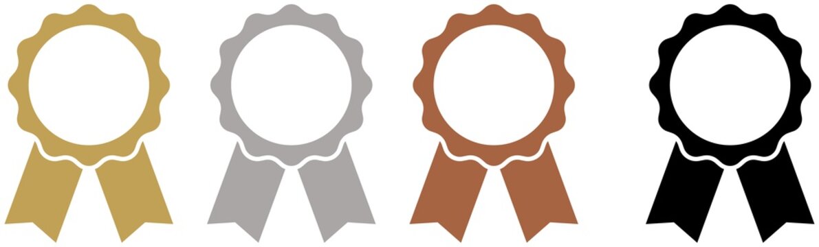 Emblem Kollektion vektor in Gold, Silber, Bronze and Schwarz auf einem isolierten wei&szlig;en Hintergrund. Farbe &auml;nderbar.