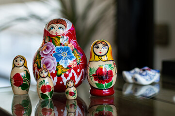 Mamushka russian doll and her daughters