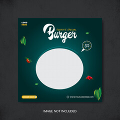 Buger Food Social Media Promotion and Instagram Banner Design