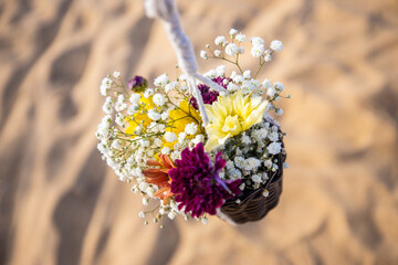 outdoor wedding decor on a beach