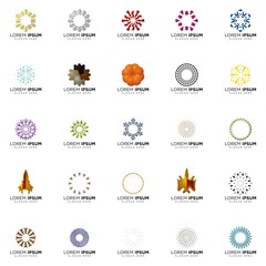 set a full color modern abstract logo designs