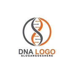 DNA vector logo design template. Structure molecule, Chromosome icon. Pictogram of Dna vector, genetic sign, elements