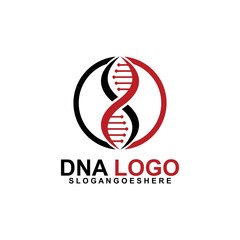 DNA vector logo design template. Structure molecule, Chromosome icon. Pictogram of Dna vector, genetic sign, elements