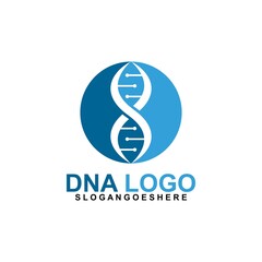 DNA vector logo design template. Structure molecule, Chromosome icon. Pictogram of Dna vector, genetic sign, elements