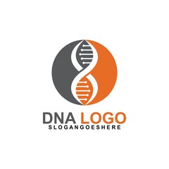 DNA vector logo design template. Structure molecule, Chromosome icon. Pictogram of Dna vector, genetic sign, elements