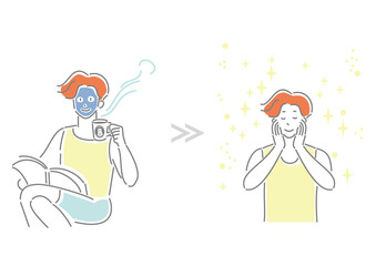 美容意識の高い男性　スキンケア　ビフォーアフター