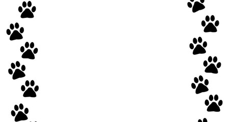 可愛い猫の足跡 シルエット Wall Mural Wallpaper Murals Lgnelbd3uylm