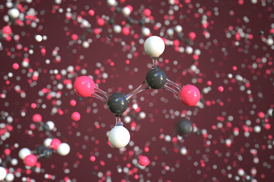 Glyoxal molecule, conceptual molecular model. Chemical 3d rendering