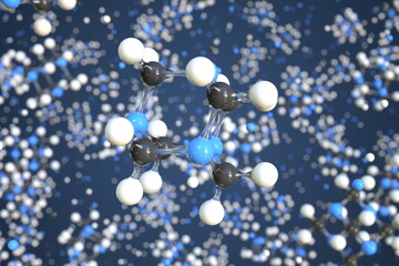 Molecule of hexamine, conceptual molecular model. Scientific 3d rendering