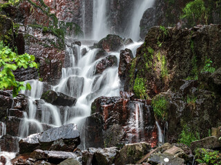 Nideck waterfall near the ruins of the medieval castle in Alsace