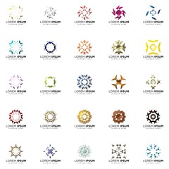 set of full color modern logo designs