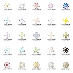 set of full color modern logo designs