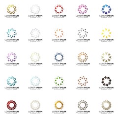 set of full color modern logo designs