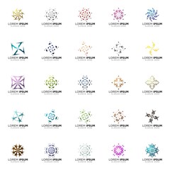 set of full color modern logo designs