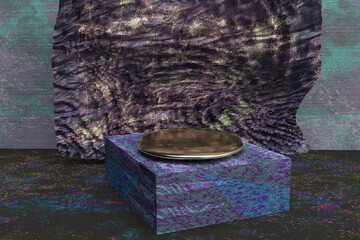 Fototapeta premium An abstract 3d grunge display background image.