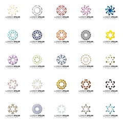 set of full color modern logo designs