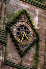 Fototapeta premium New York City - USA - Mar 30 2021: Close up detail of Trinity Church Wall Street in Lower Manhattan