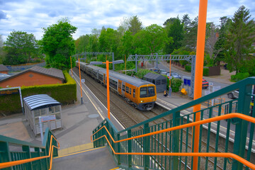 Passenger Train Railway Station, Worcestershire, England UK.