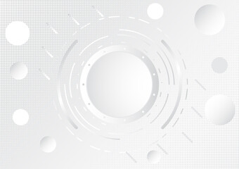 White HUD circle. Abstract futuristic background