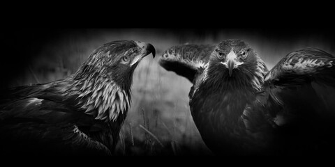 Golden eagle - closeup in the detail - Aquila chrysaetos