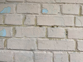 White bricks - old surfaces, shabby with seams, painted with white paint. The background. Texture