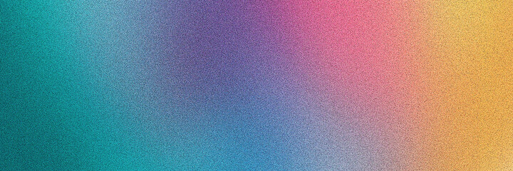 Colorful pink, yellow and turquoise gradient noisy grain background texture - obrazy, fototapety, plakaty