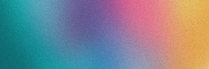 Gardinen Farbenfroh Colorful pink, yellow and turquoise gradient noisy grain background texture  © Anna