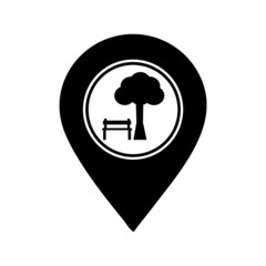 Park or Rest Area Location Icon. Vector Illustration
