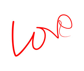 Fototapeta premium Hand drawn red love word