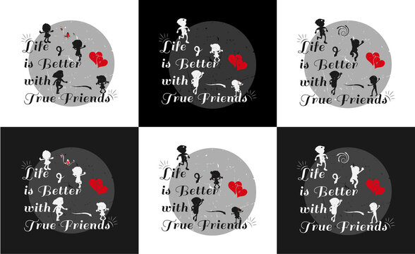 Typography T-shirt background about Friendship.