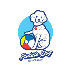 Puddle dog logo, perfect for pet shop and care logo