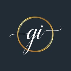 GI Initial Letter handwriting stylish Logo designs Symbol