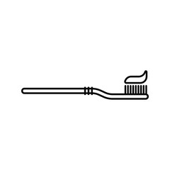 Toothbrush icon. Toothbrush with toothpaste. Vector illustration.