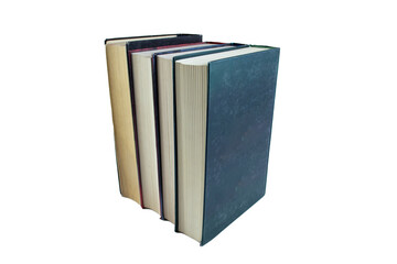 Stack of books isolated on the white background