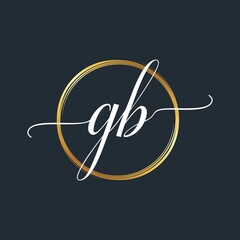 GB Initial Letter handwriting stylish Logo designs Symbol