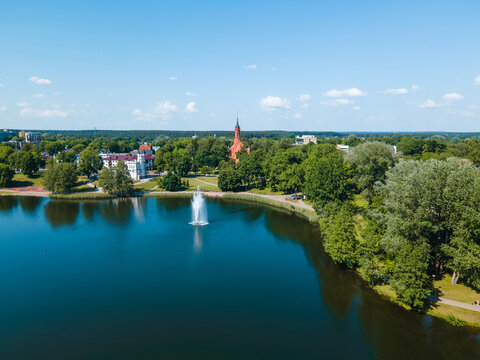 Skyline of the city of Druskininkai, Lithuania. 