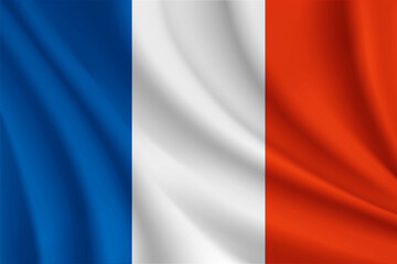 French realistic wavy flag vector