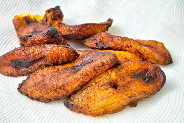 Deep-fried banana slices, Cuban traditional cuisine